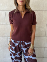 Brown Frillu Signature Knit Polo