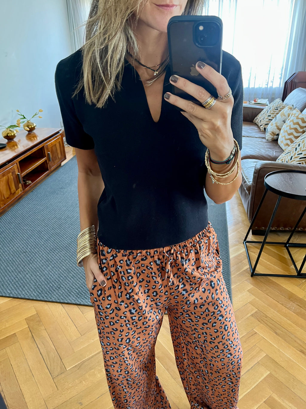 Black Frillu Signature Knit Polo