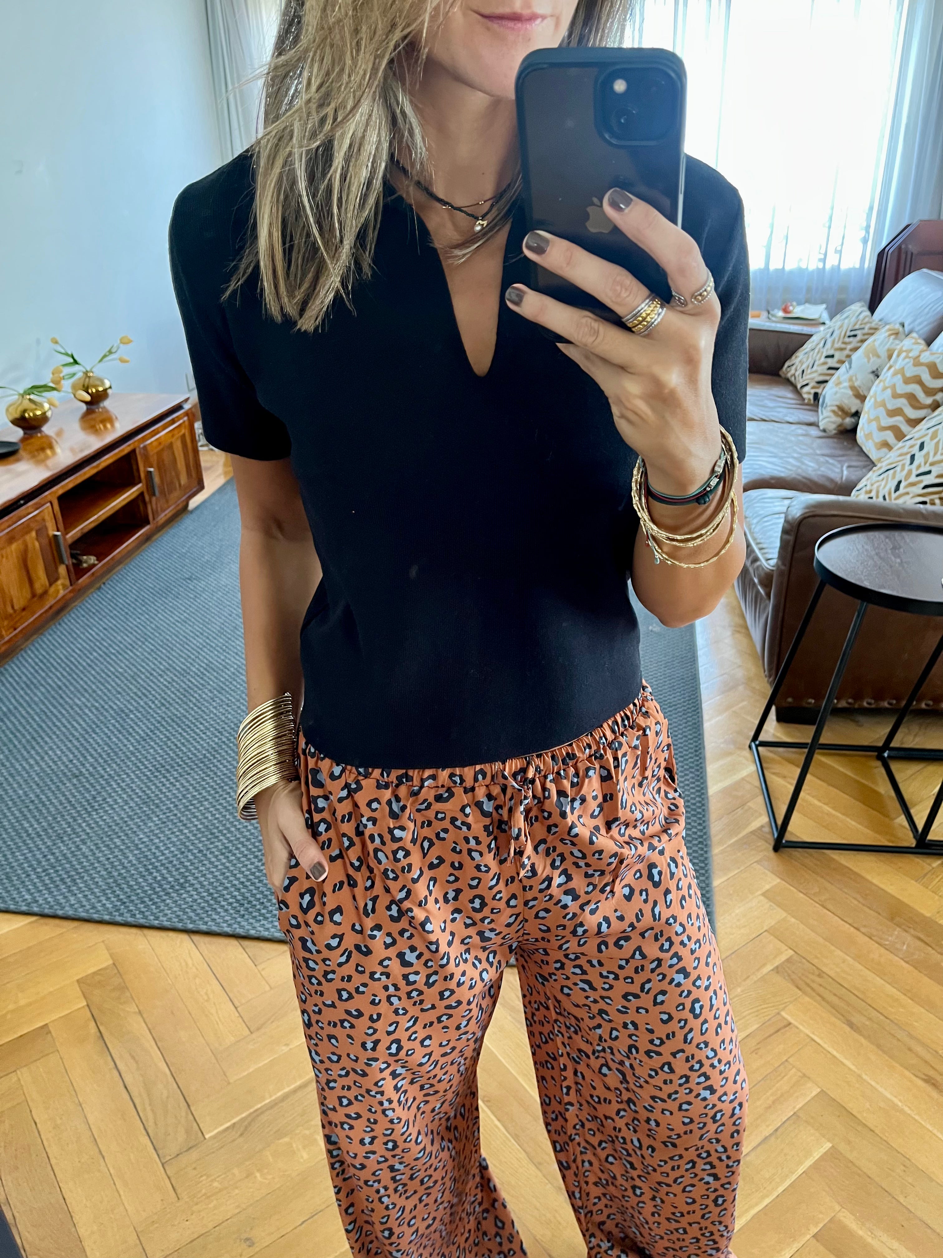 Black Frillu Signature Knit Polo