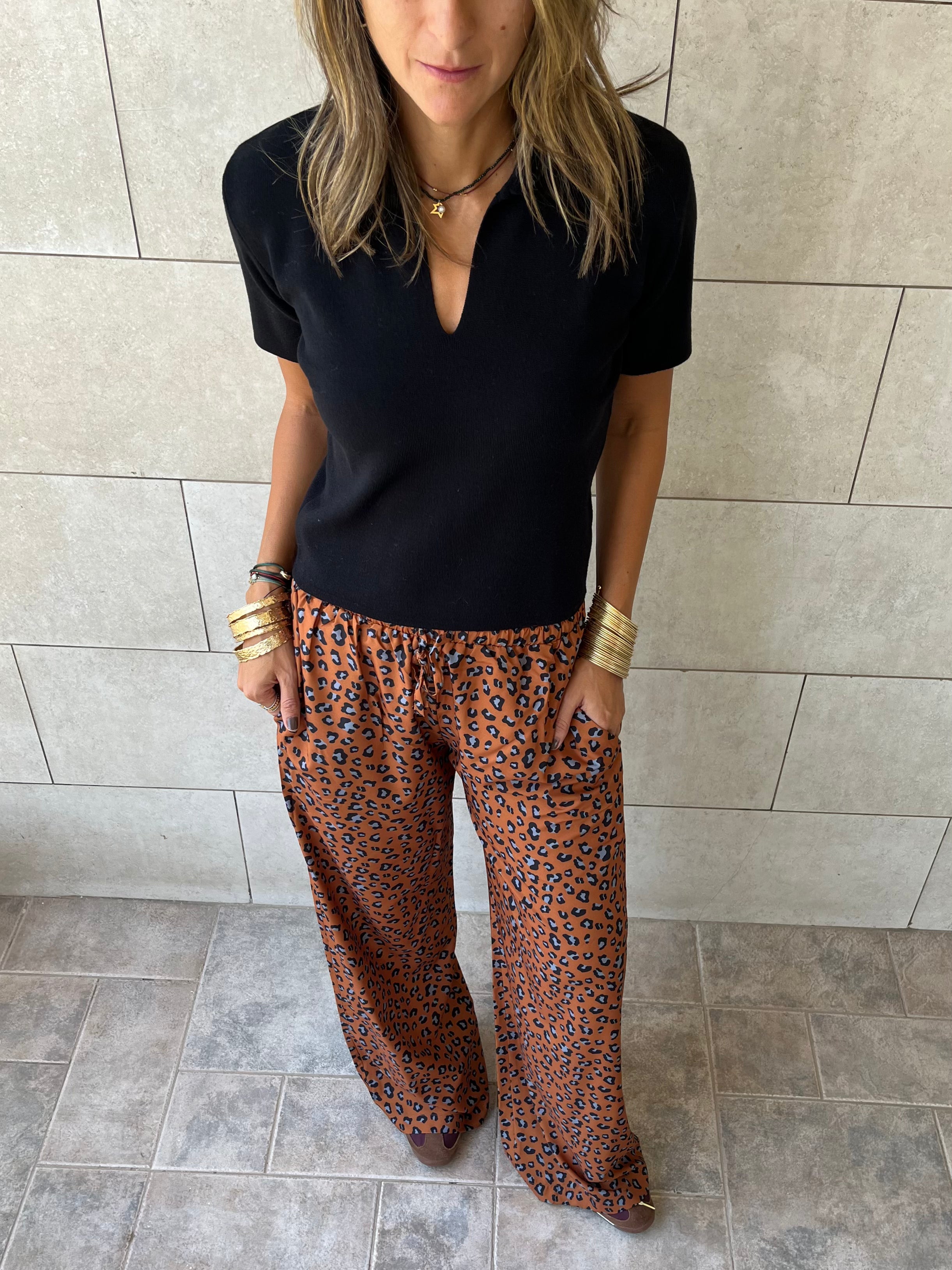 Black Frillu Signature Knit Polo