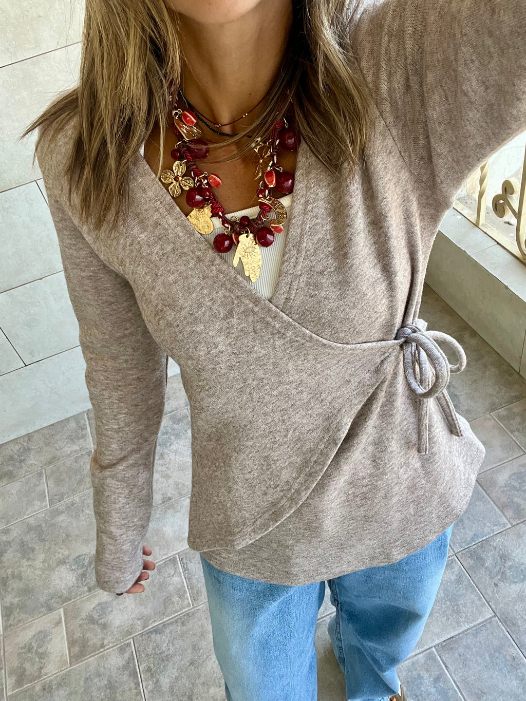 Cafe Wrap Around Light Knit