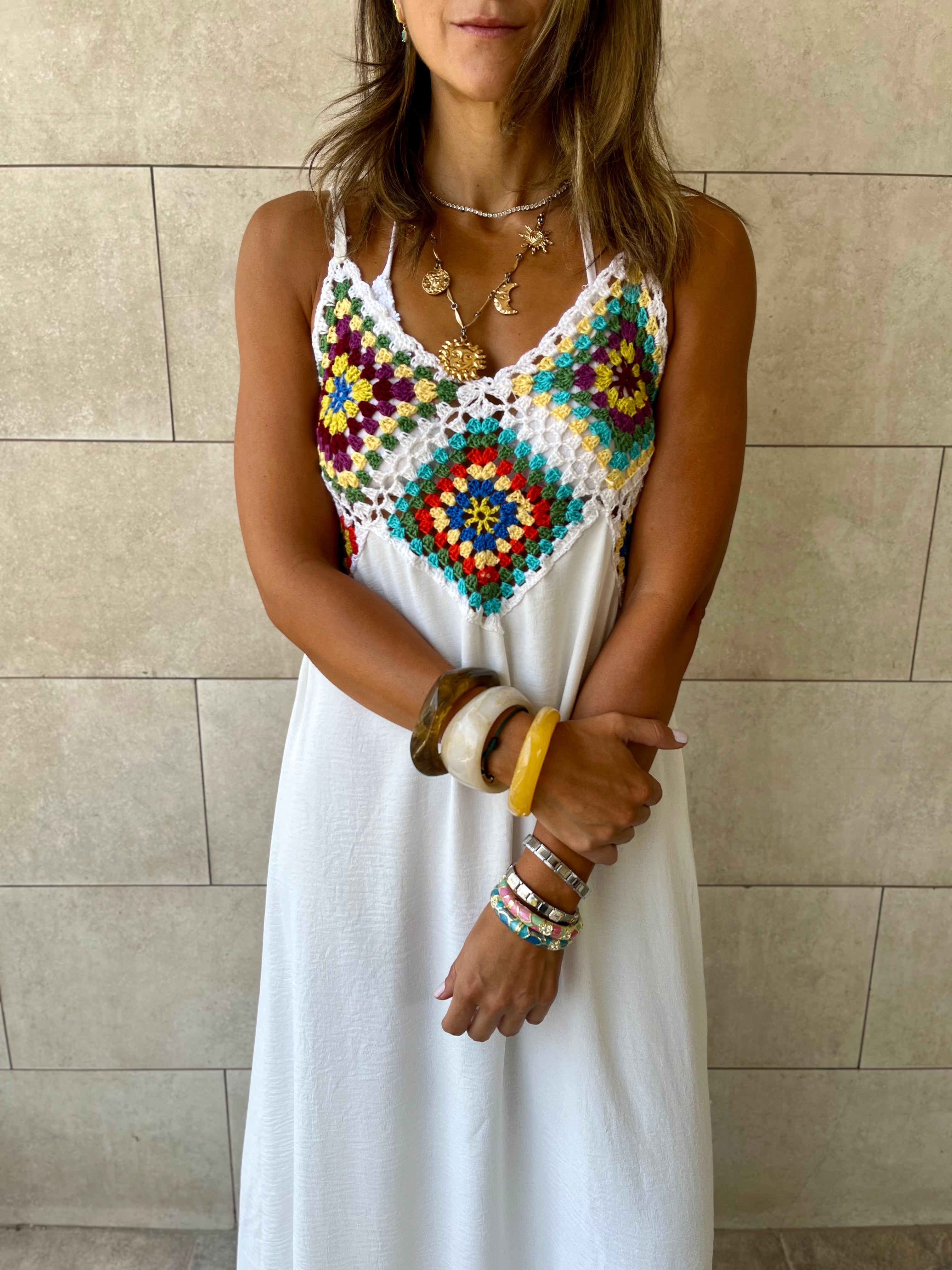 White Handmade Up Dress