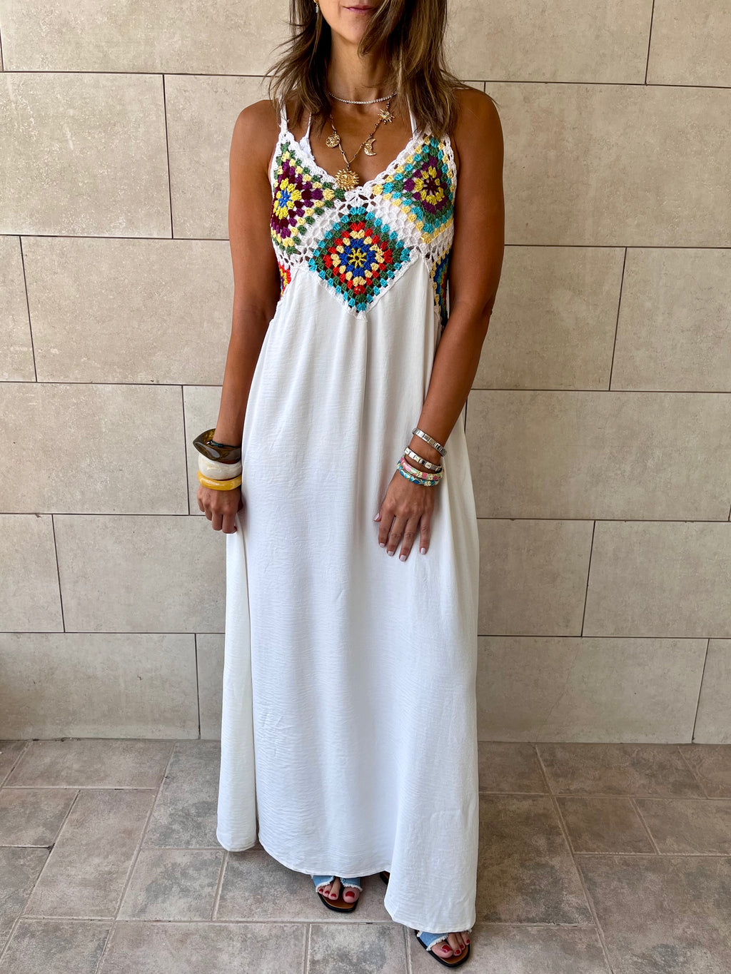 White Handmade Up Dress