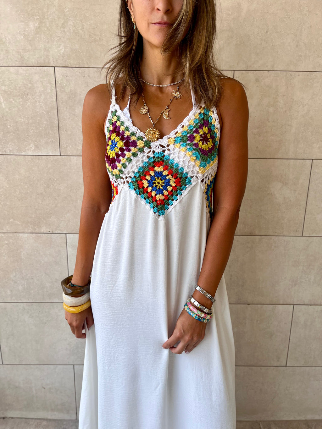 White Handmade Up Dress