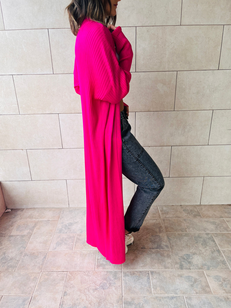 Fuchsia Cotton Feel Kimono