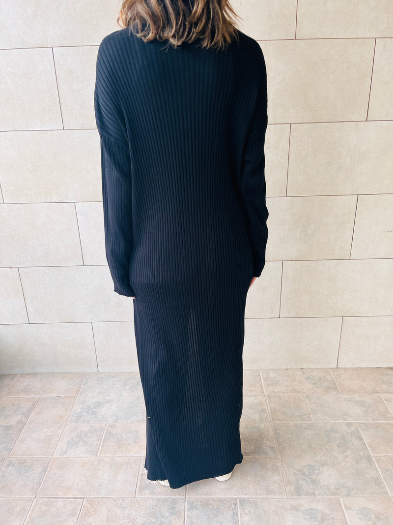 Black Cotton Feel Kimono