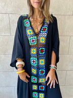 Black Handmade Trim Dress