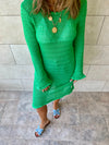Green Keeping It Casual Crochet Dress Cover Up