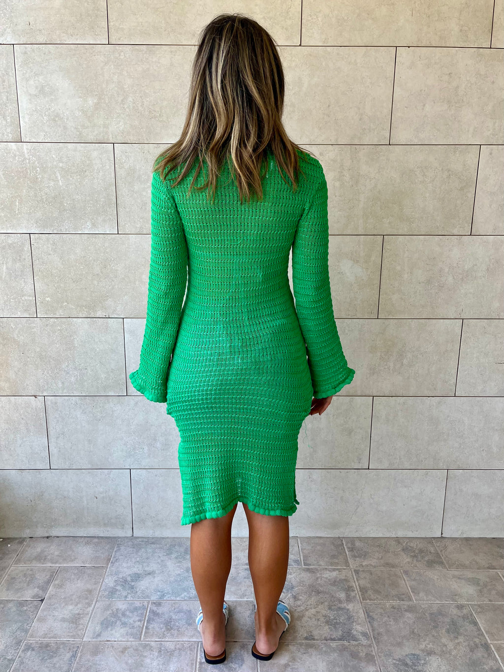 Green Keeping It Casual Crochet Dress Cover Up