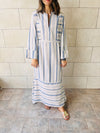 Blue Stripey Day Linen Dress