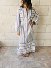 Blue Stripey Day Linen Dress