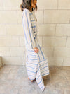 Blue Stripey Day Linen Dress