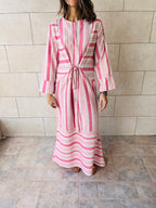 Pink Stripey Day Linen Dress