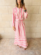 Pink Stripey Day Linen Dress