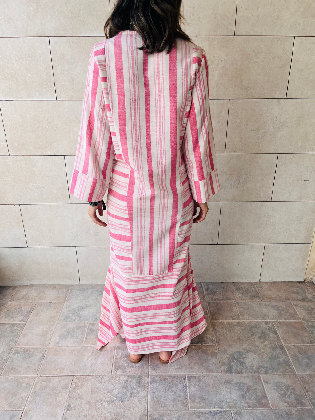 Pink Stripey Day Linen Dress
