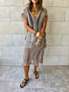 Beige Sandy Breeze Crochet Cover Up
