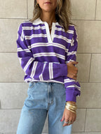 Purple Knit Rugby Shirt