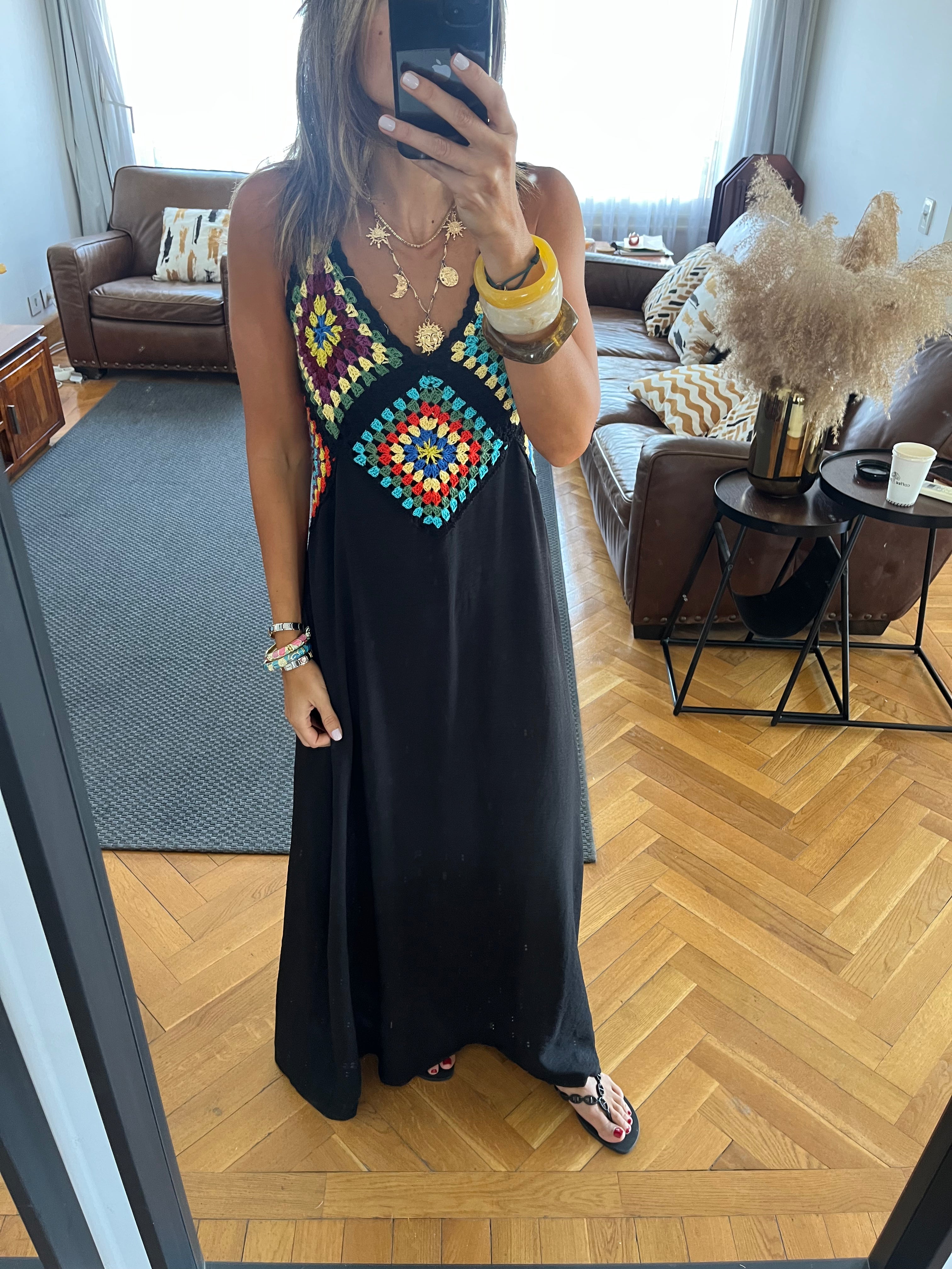 Black Handmade Up Dress