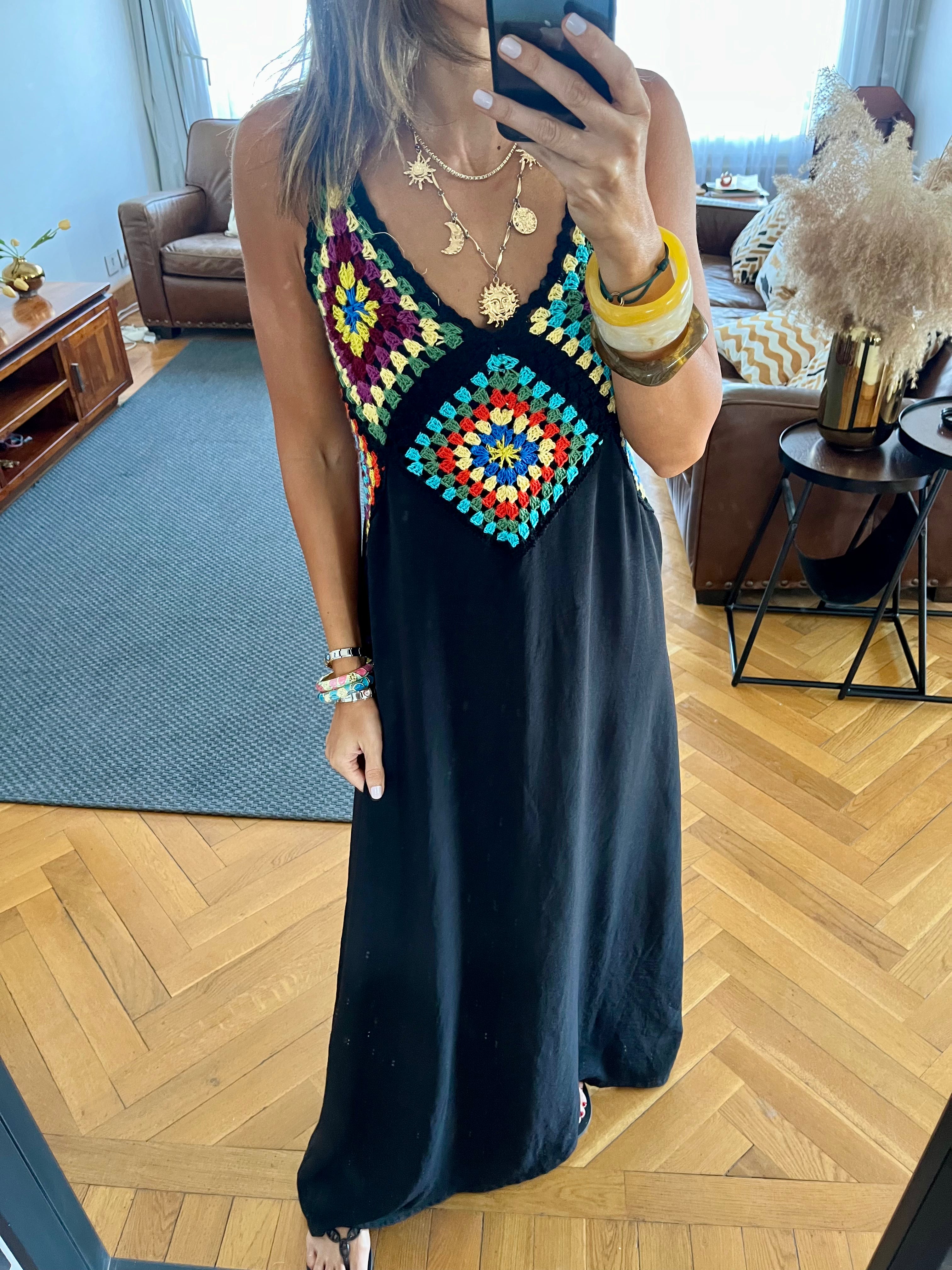 Black Handmade Up Dress