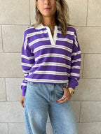 Purple Knit Rugby Shirt
