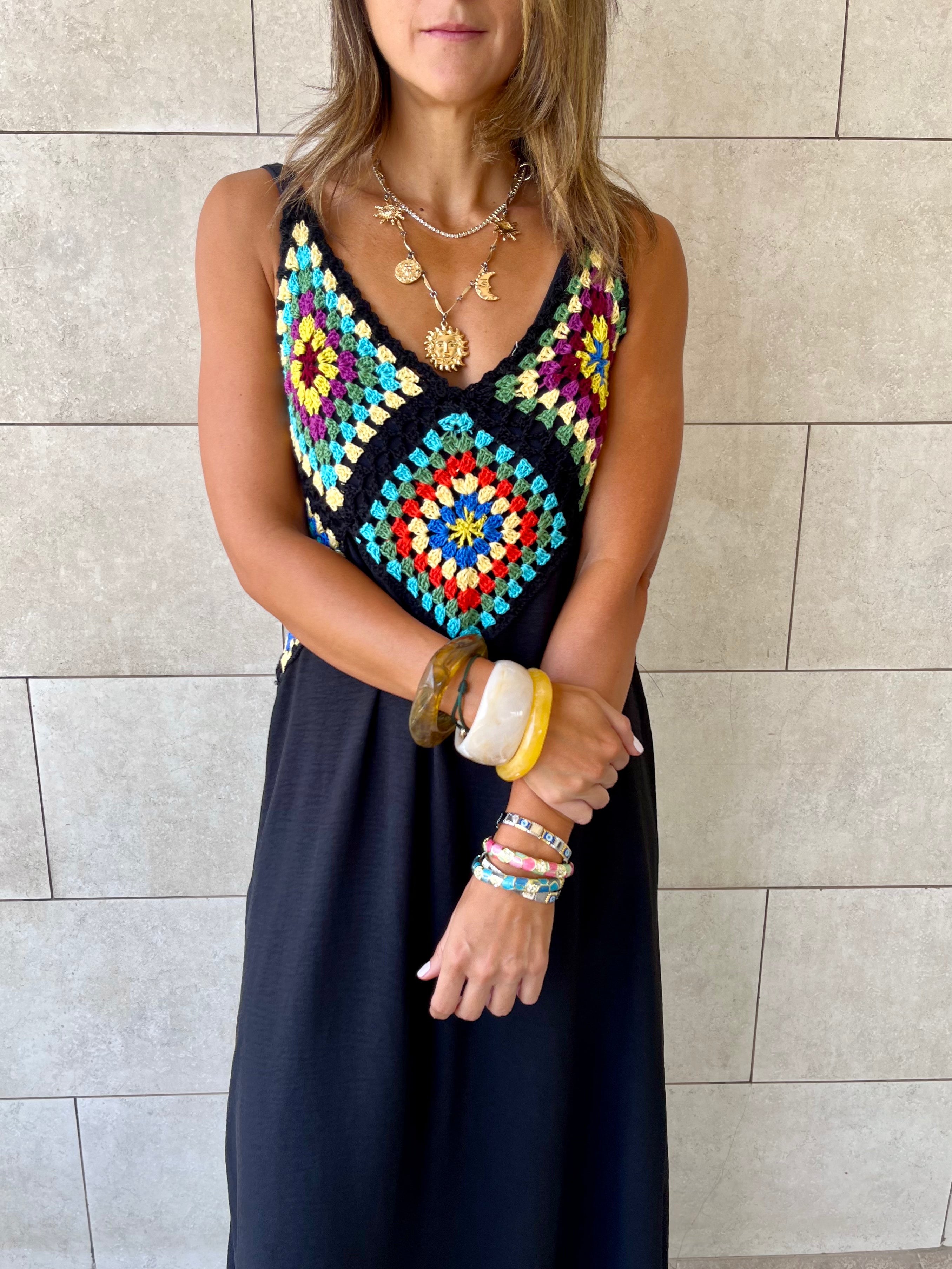 Black Handmade Up Dress