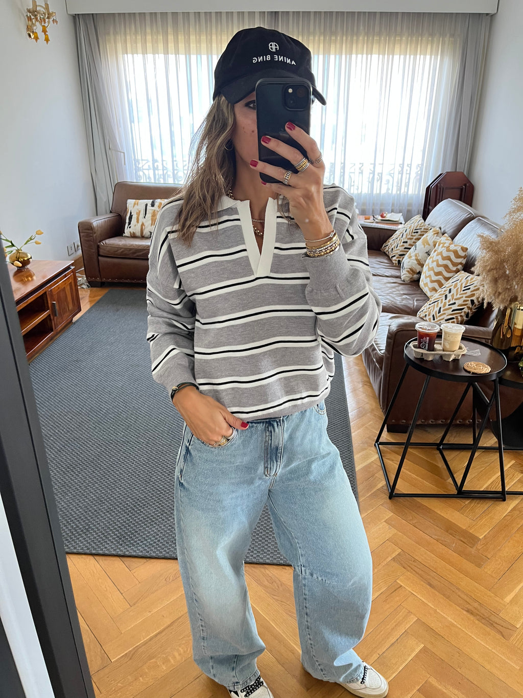 Grey Knit Rugby Shirt