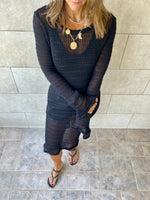 Black Keeping It Casual Crochet Dress Cover Up