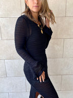 Black Keeping It Casual Crochet Dress Cover Up