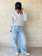 Grey Knit Rugby Shirt