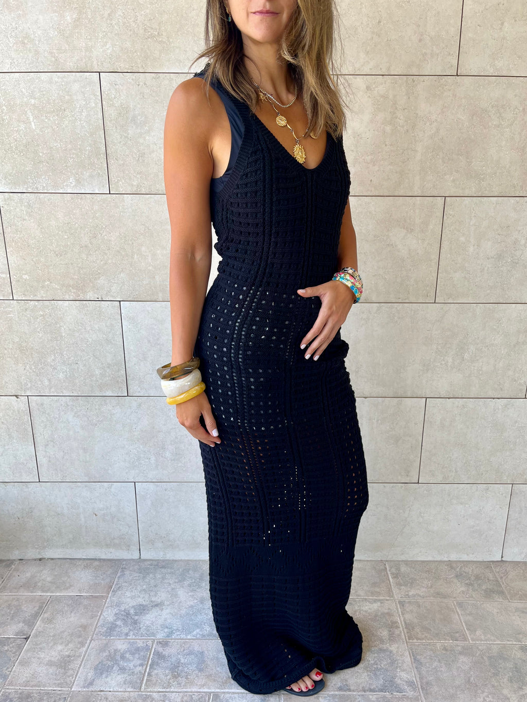 Black Starlight Lined Dress