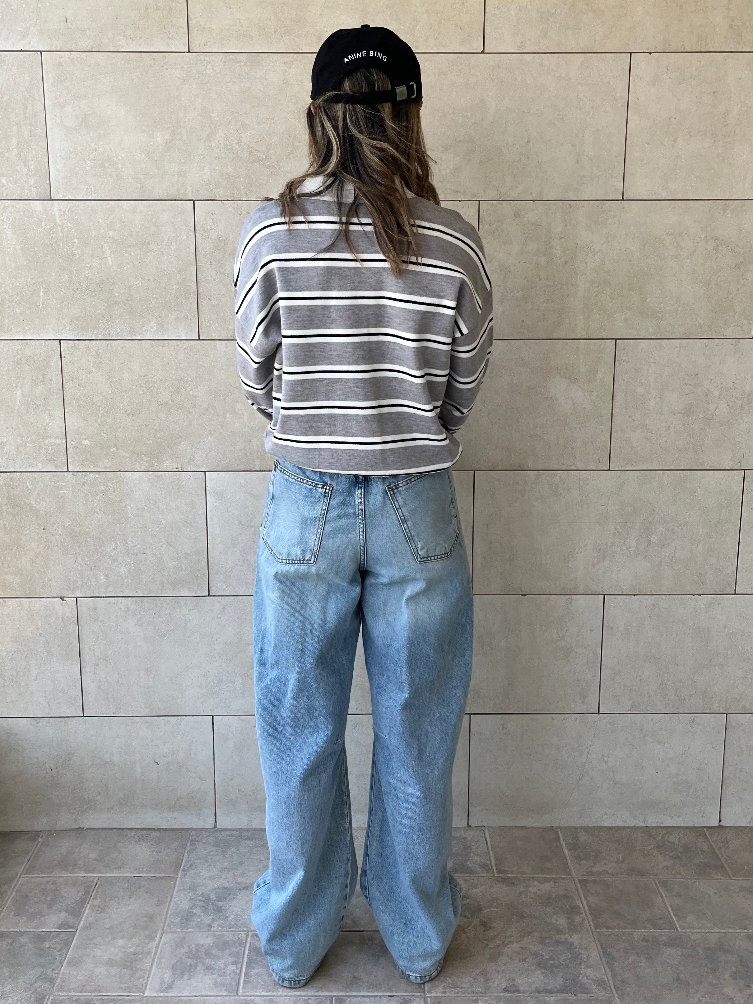 Grey Knit Rugby Shirt