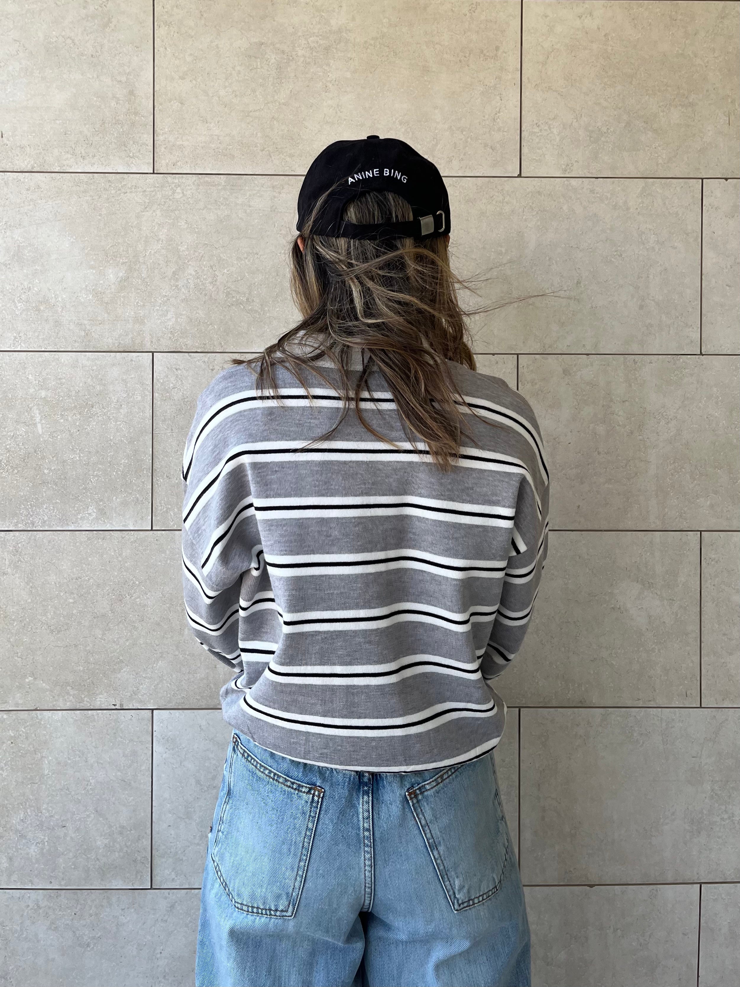 Grey Knit Rugby Shirt