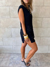 Black Crochet Mini Throw Over Cover-Up