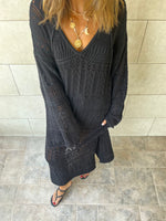 Black Boho Breeze Crochet Cover Up