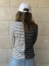 Half And Half Striped Top