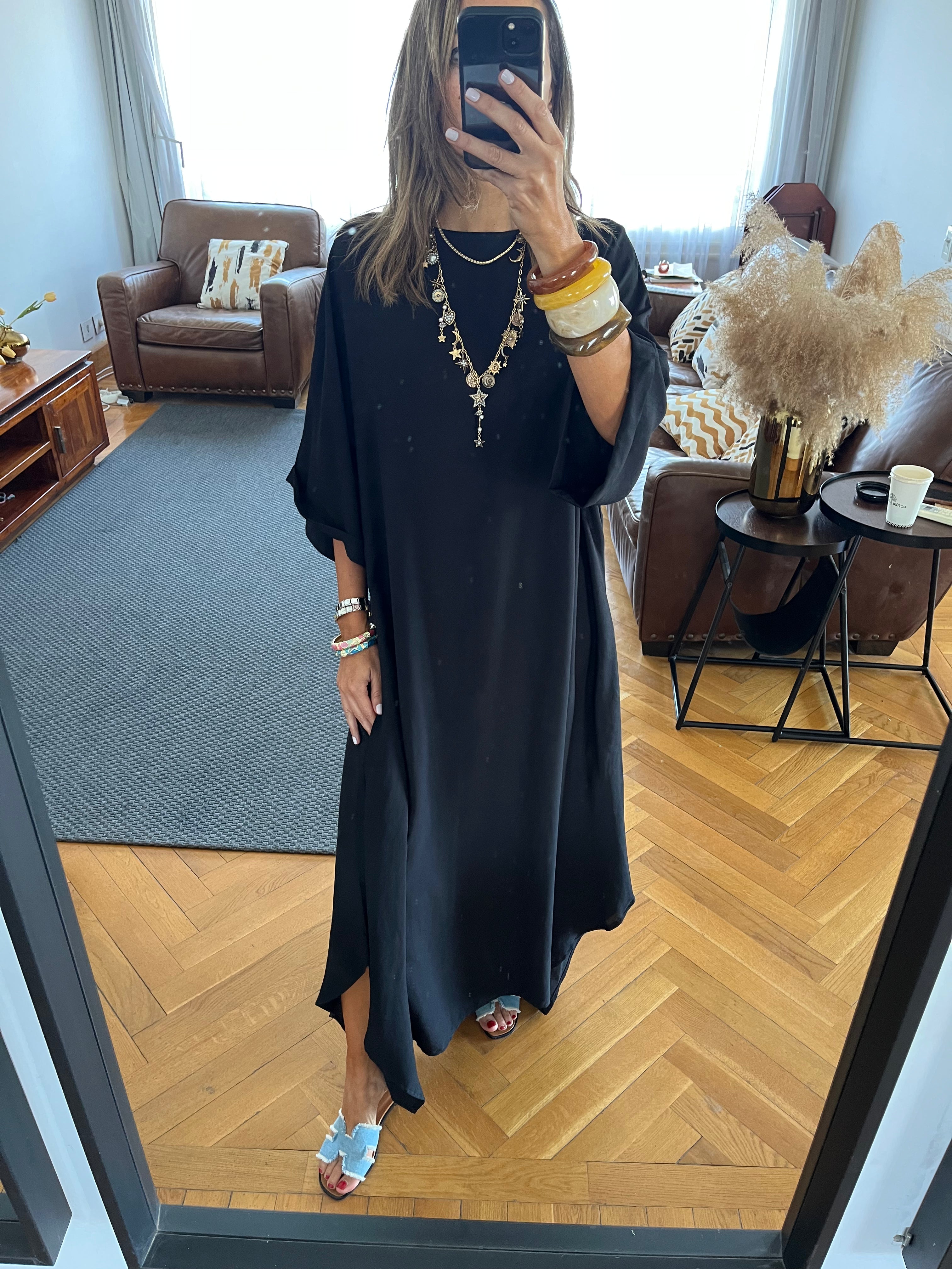 Black Flowy City Dress