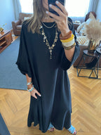 Black Flowy City Dress