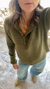 Olive Casual Knit Pullover