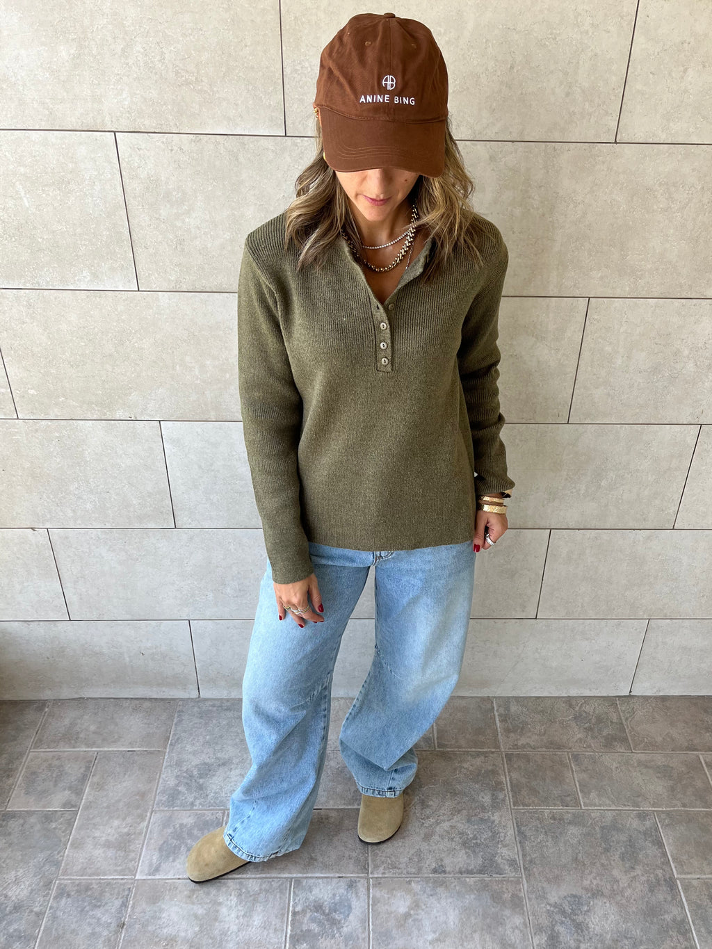 Olive Casual Knit Pullover