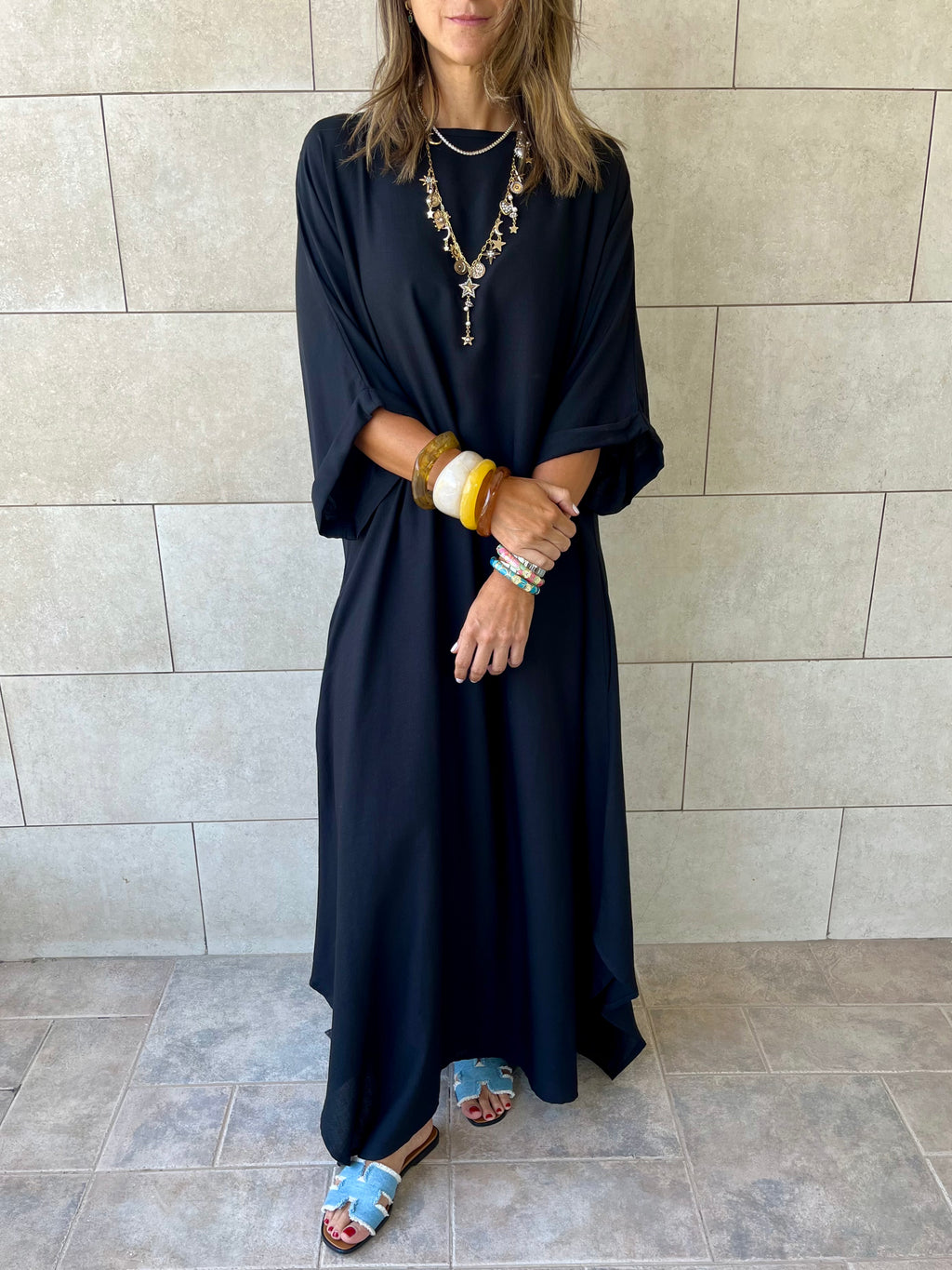 Black Flowy City Dress