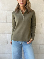 Olive Casual Knit Pullover
