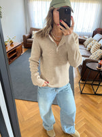 Beige Casual Knit Pullover