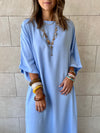 Baby Blue Flowy City Dress
