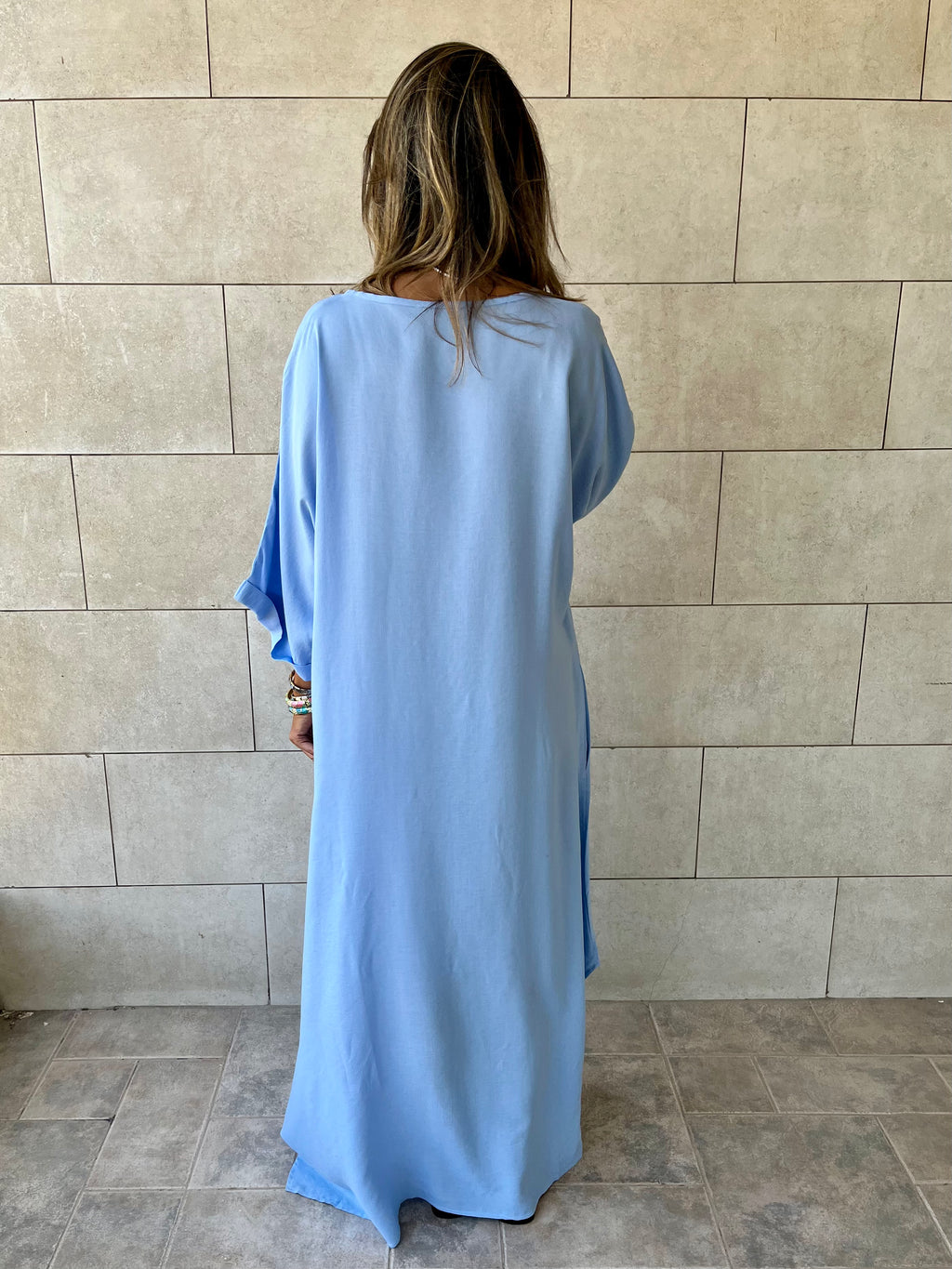 Baby Blue Flowy City Dress