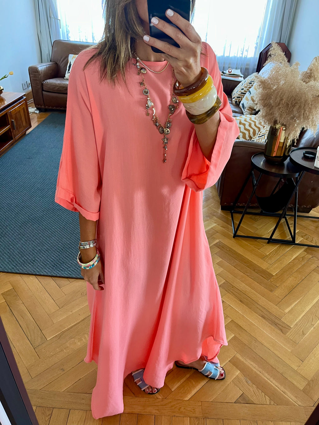 Watermelon Flowy City Dress