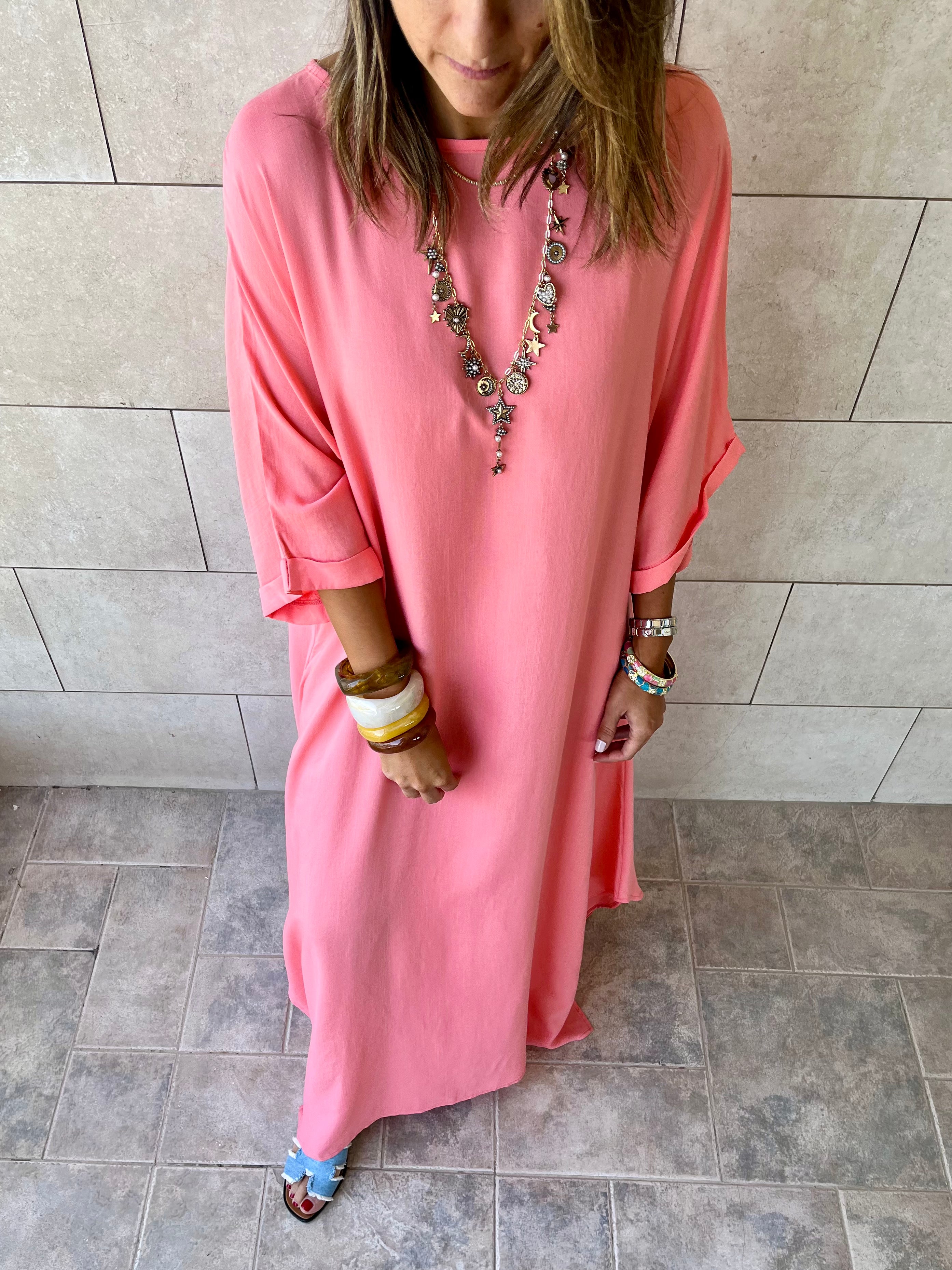 Watermelon Flowy City Dress