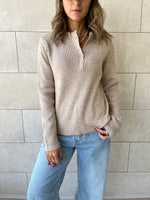 Beige Casual Knit Pullover