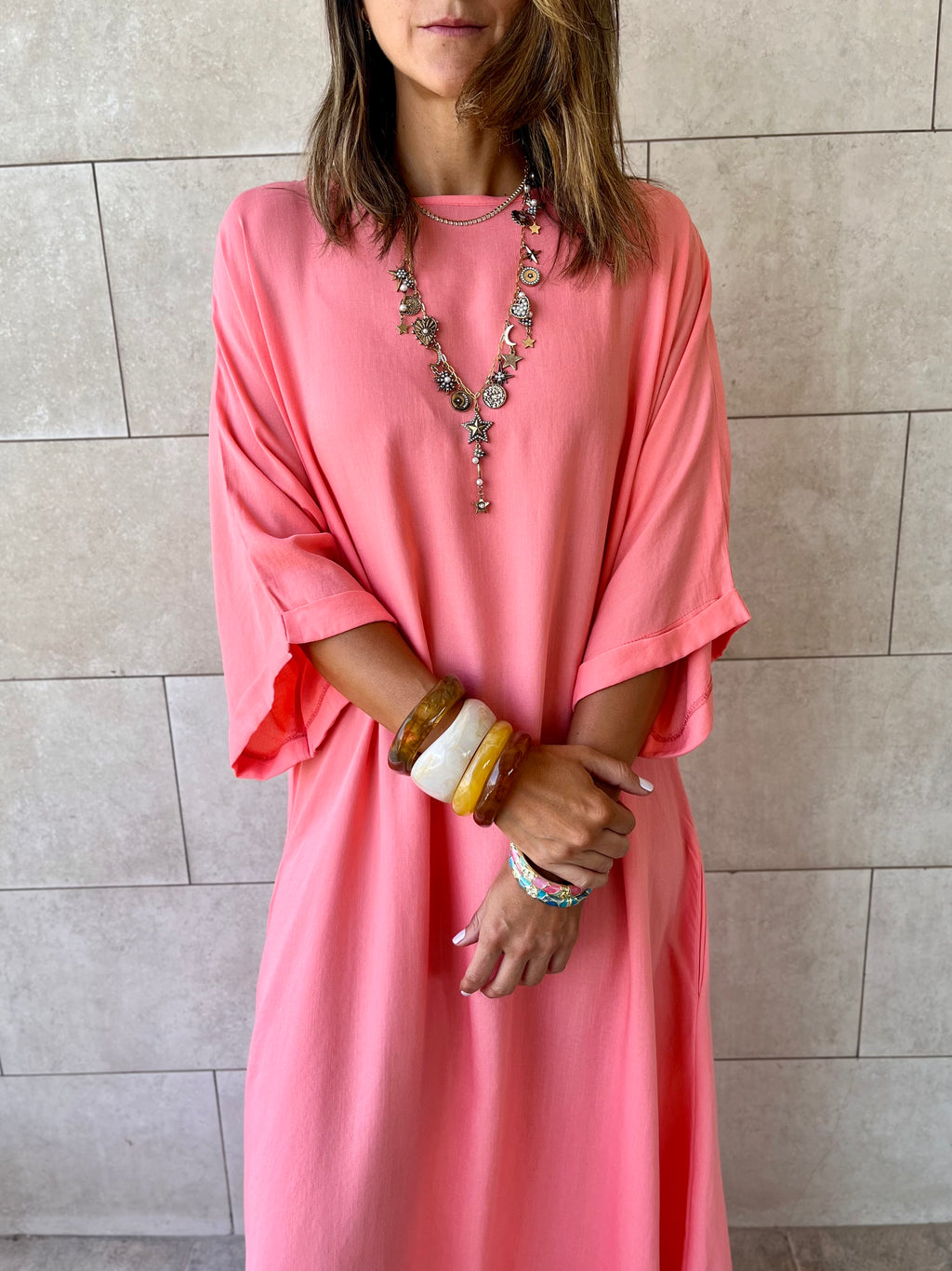 Watermelon Flowy City Dress