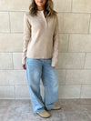 Beige Casual Knit Pullover