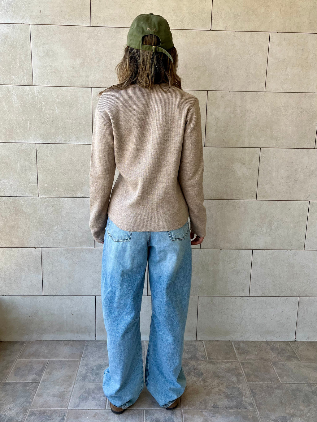 Beige Casual Knit Pullover